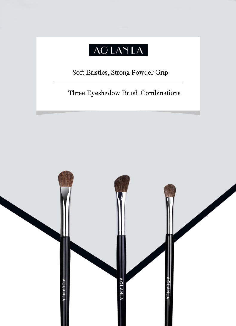 AOLANLA American professional master eye shadow brush set dizzy dye brush imported horse hair animal hair 3 sets of eye makeup brush portable makeup tool set