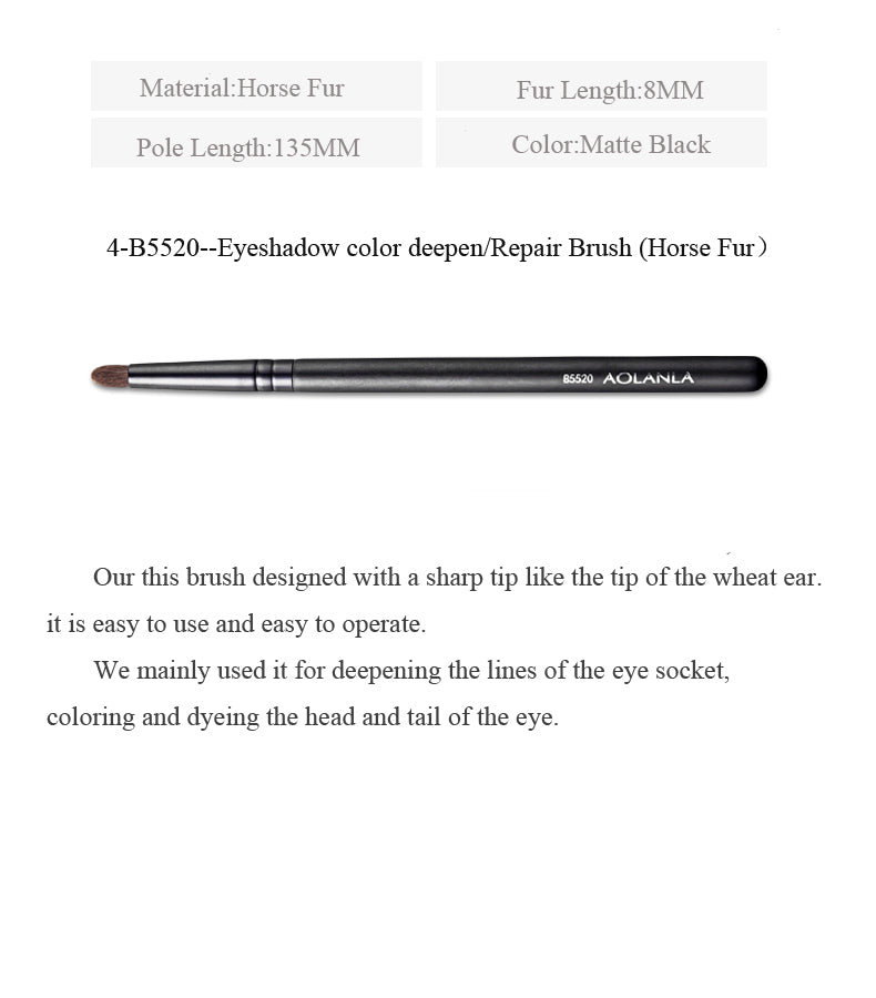 AOLANLA -ZHUMO Eyeshadow Brush Animal Hair Eye Dye Brush Deepen Eyeshadow Portable Beauty Tool B5520 Single Pack