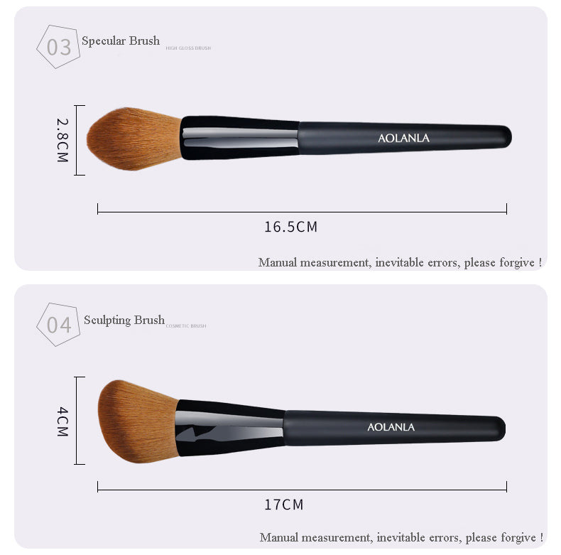 AOLANLA 9 makeup brush set Eyeshadow brush eyebrow brush sFoundation Loose powder Blush Concealer brush set portable makeup beauty tool