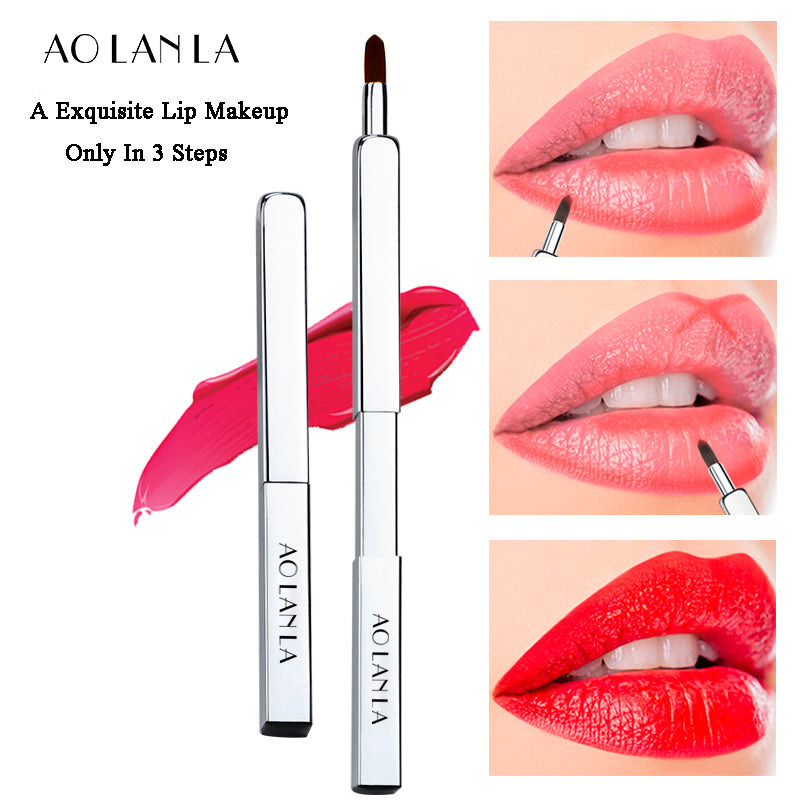 AOLANLA American Lip Refresh Retractable Portable Lip Brush Natural mink concealer makeup brush